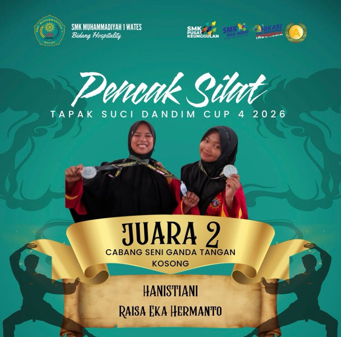 JUARA 2 PENCAK SILAT SENI GANDA TANGAN KOSONG